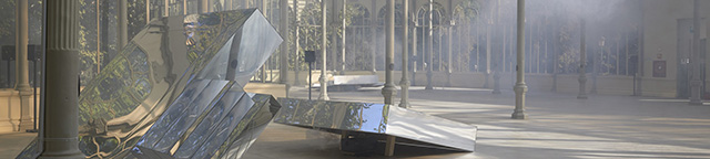 telematique, Interaktive Installation, Everybody is a Composertelematique, code, immersive installation , Crystal Palace, Renate Lorenz Pauline Boudry, Madrid, Glass is my skin, Il cristal es mi piel, Surround Sound, multichannel audio, dmx, fog machines, alle komponerer, Oslo, Magne Furuholmen, autokolor